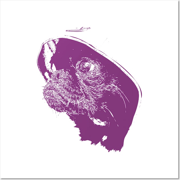 Purple dog face chihuahua Wall Art by Ginstore